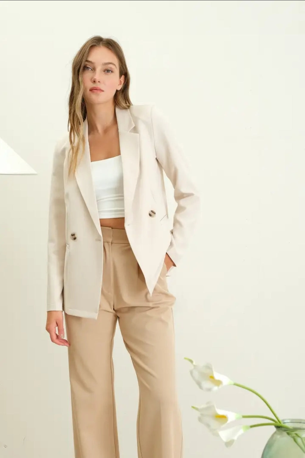 Solid Double Breasted Jacket image 0