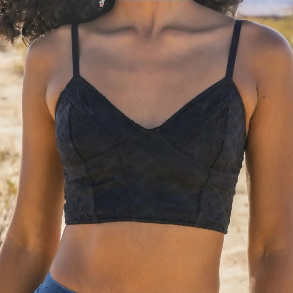 Lace Longline Corset Bralette image 1