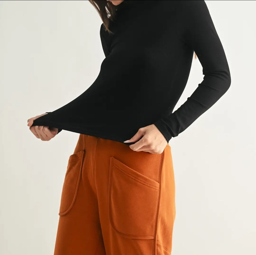 Micro Ribbed Long Sleeve Turtleneck image 0