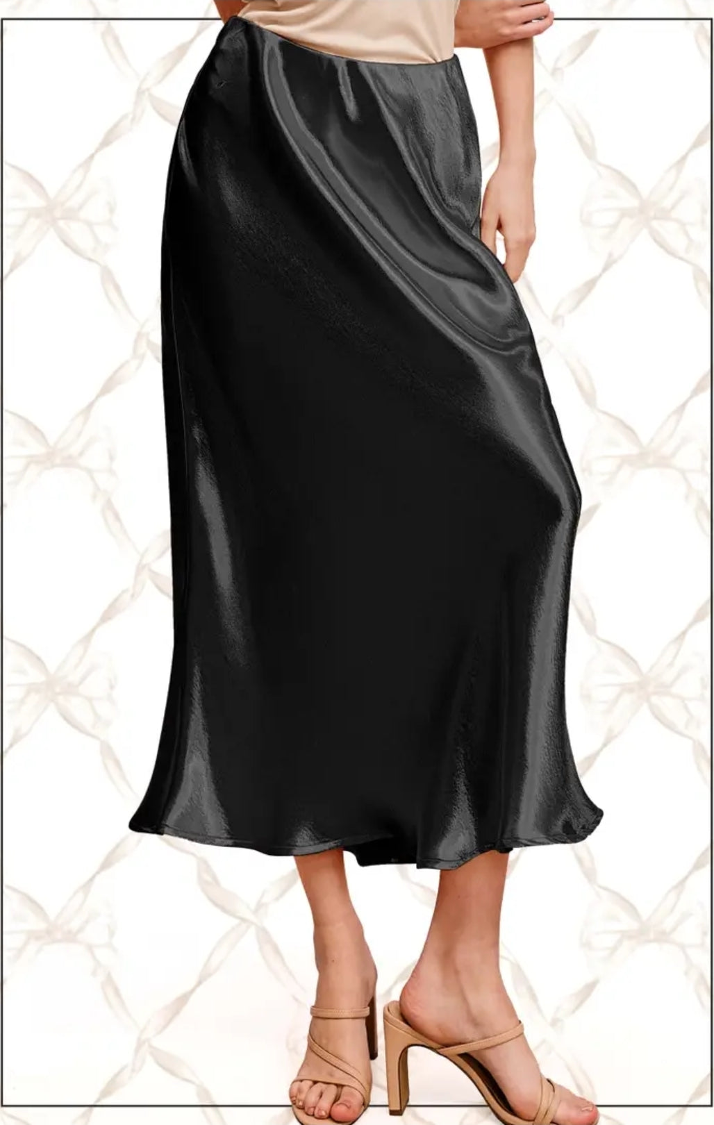 Dressy Satin Long Panel Silhouette Skirt image 3