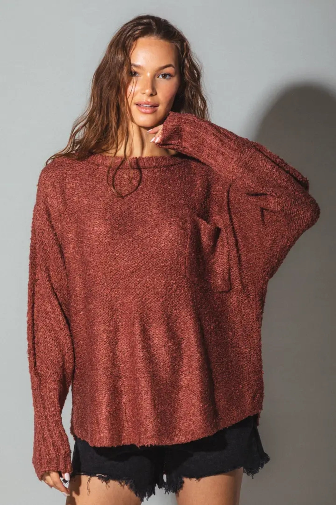 Dolman sleeve oversized cozy sweater  image 0