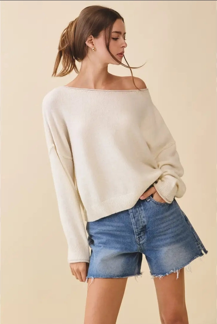 Relaxed Drop Shoulder Fuzzy Knit Pullover image 6