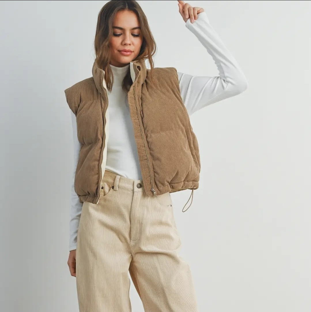 Corduroy Puffer Vest image 4