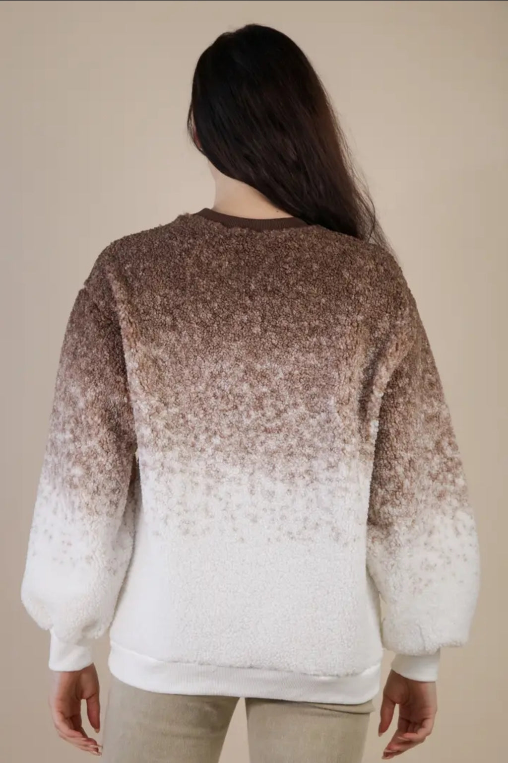 Soft Fleece Warm Cozy Ombre Pullover image 2