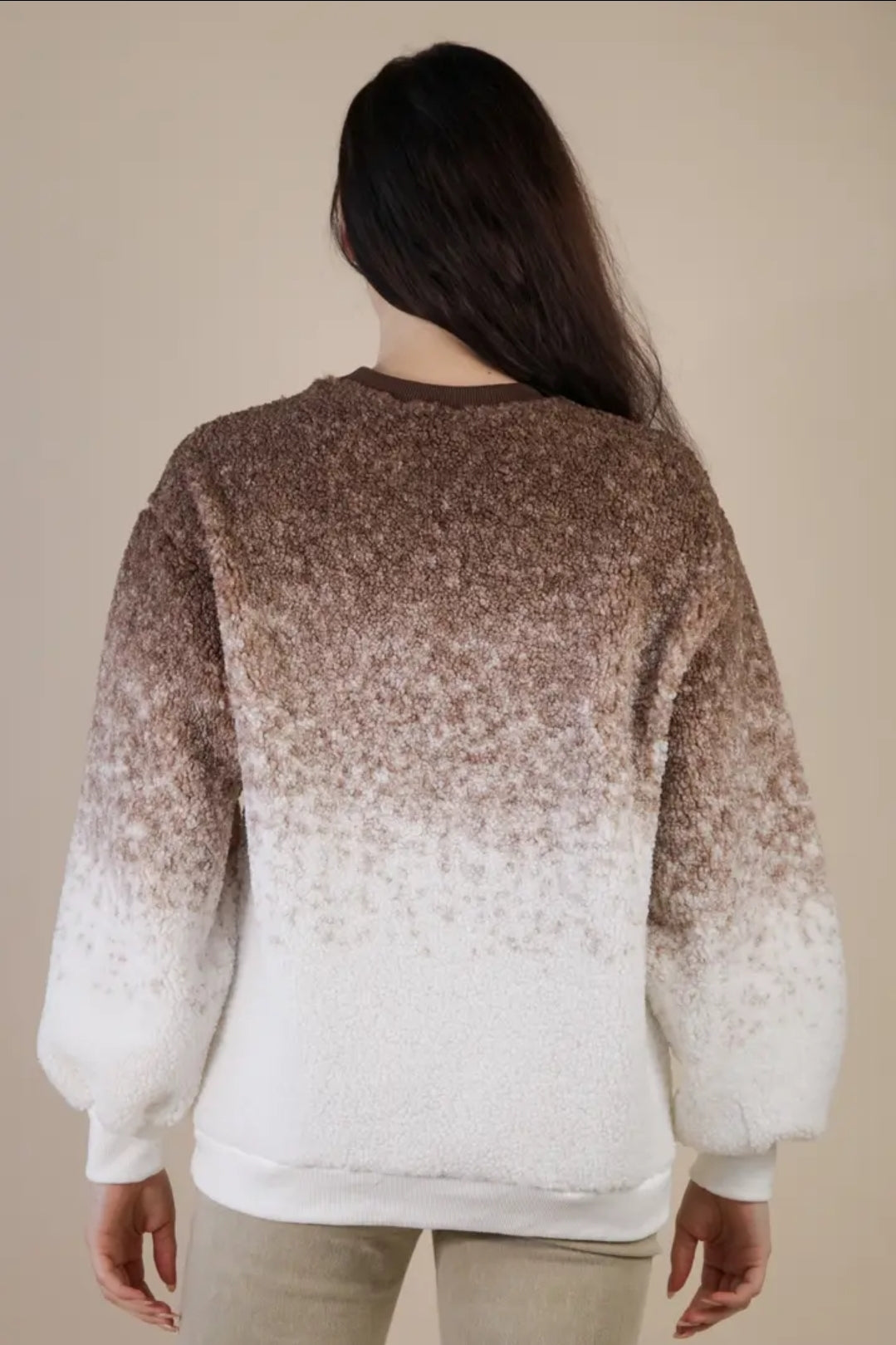 Soft Fleece Warm Cozy Ombre Pullover image 2