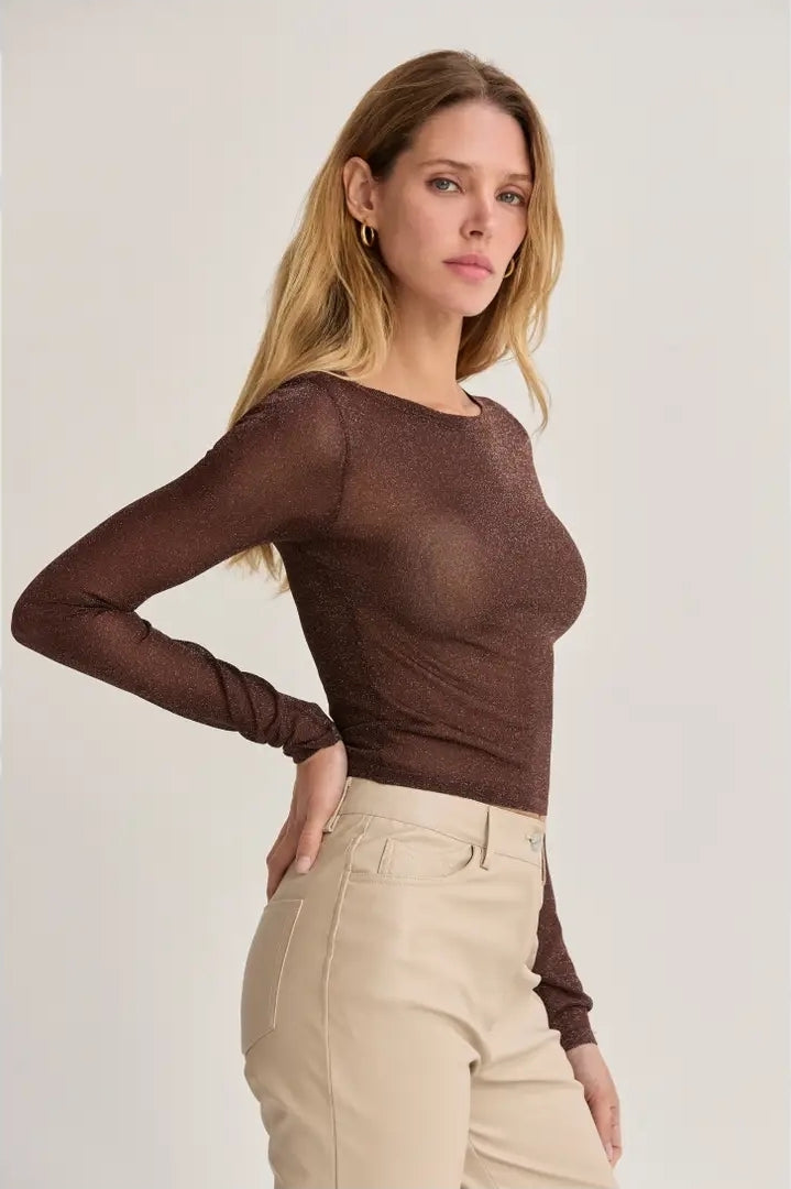 Eliana Lurex Sheer Top image 1