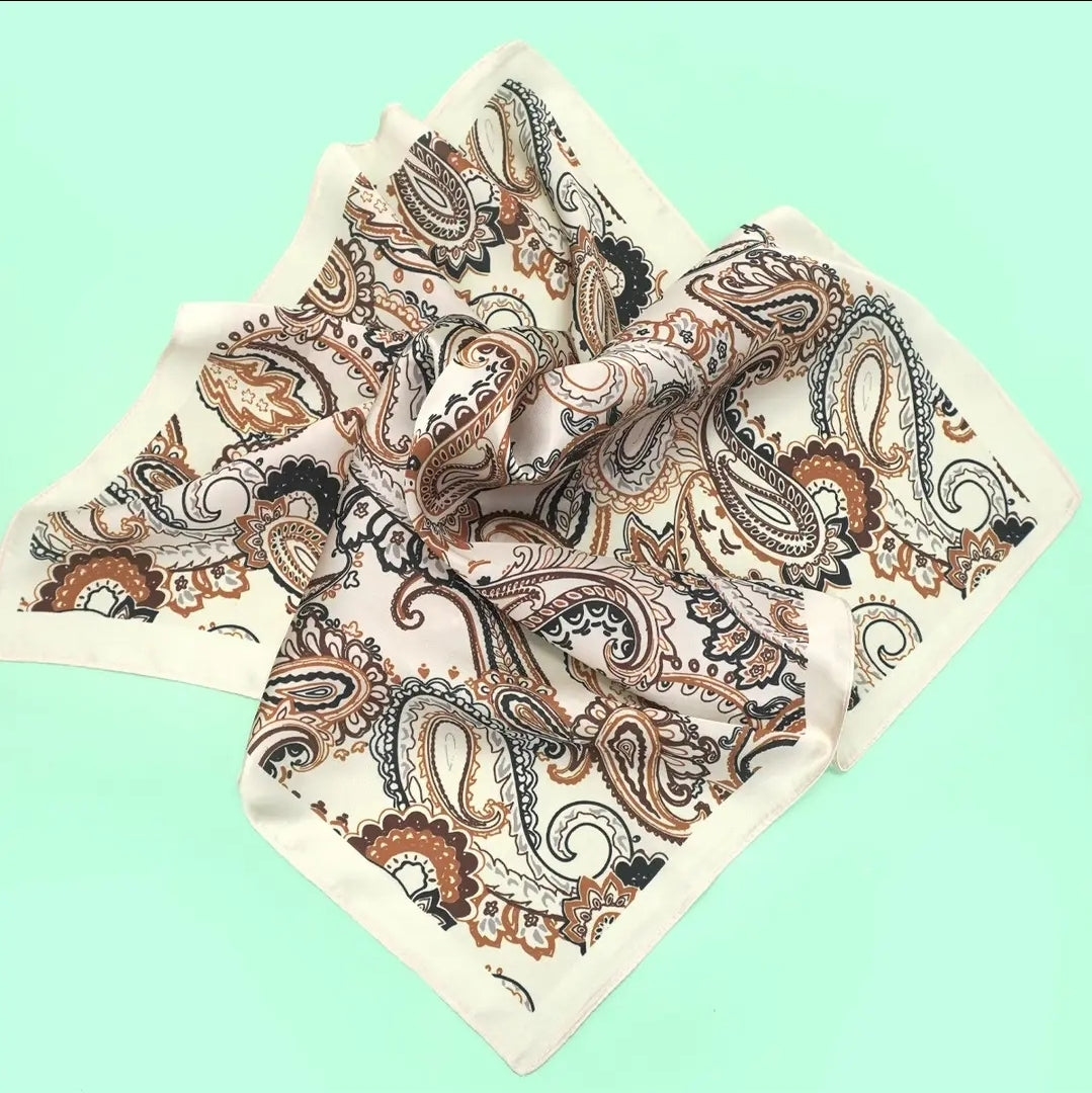 Paisley Pink Silky Feel Bandana Scarf image 1