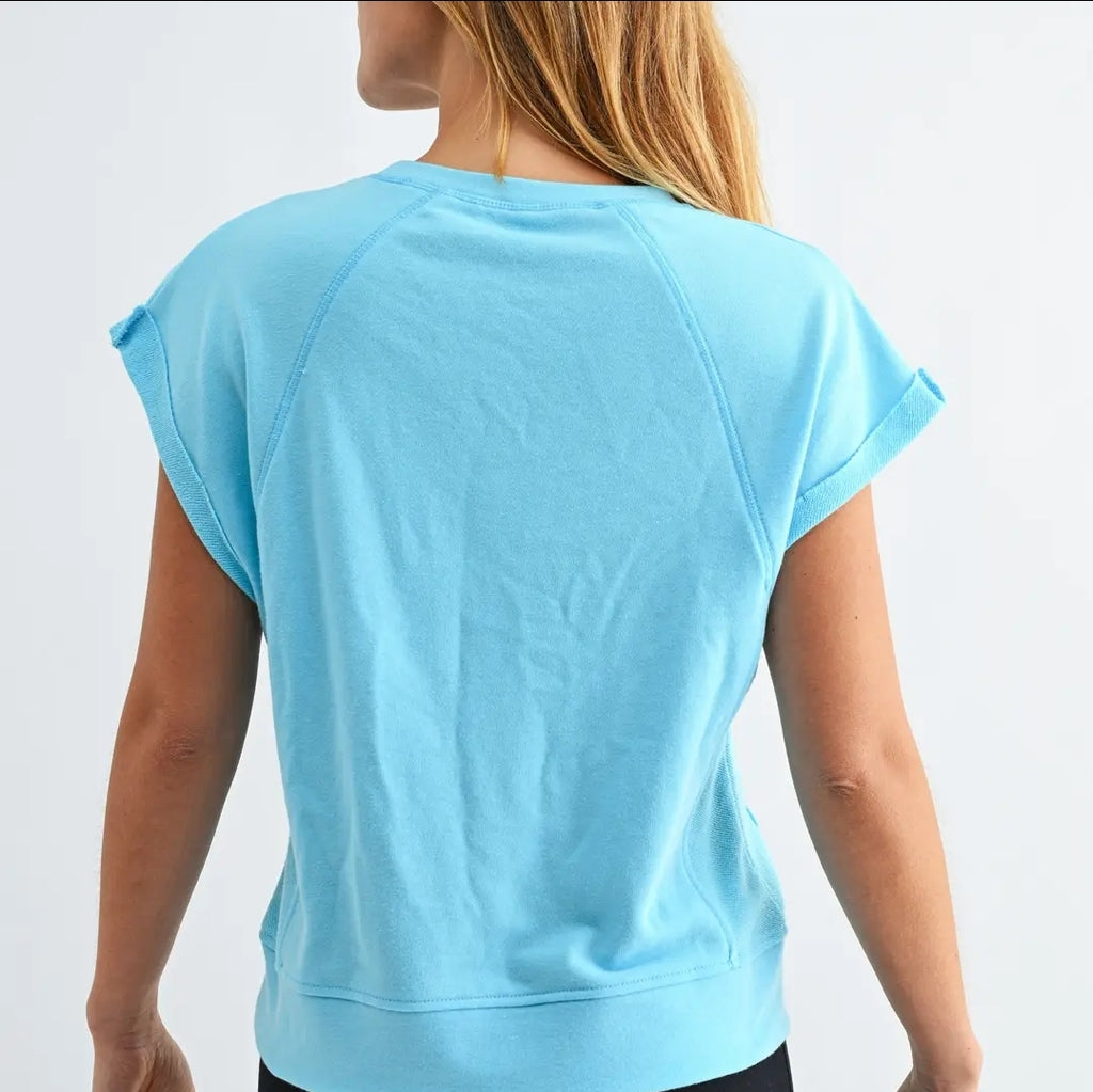 Offset French Terry Cap Sleeve Top image 1