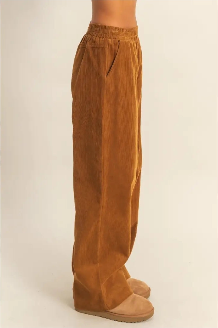 Corduroy High-Waisted Wide Leg Pants image 8