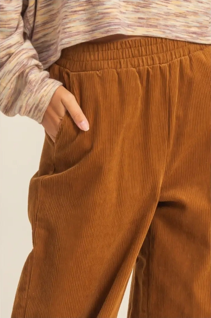 Corduroy High-Waisted Wide Leg Pants image 9