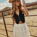 Sleeveless V-Neck Denim Vest