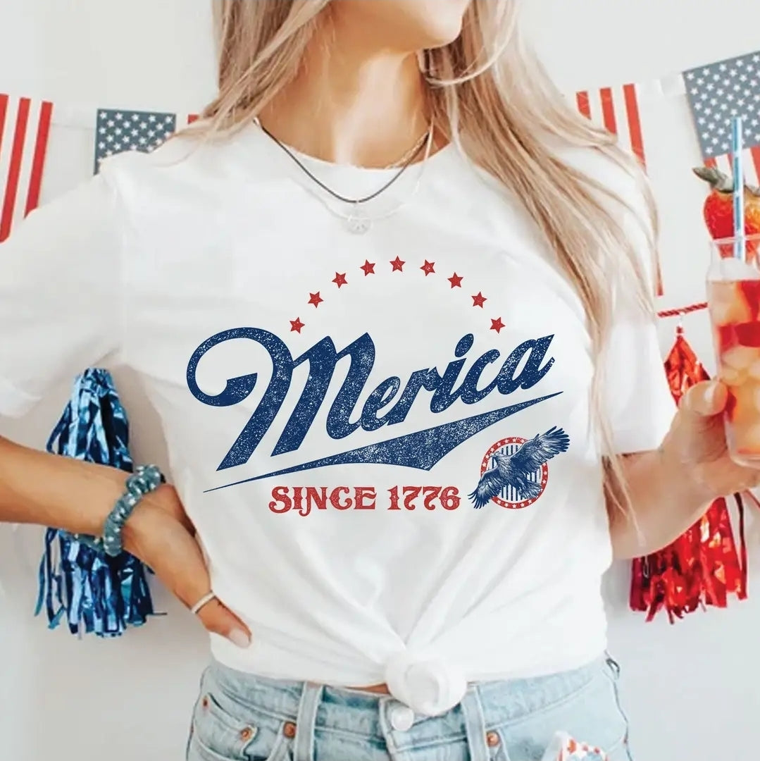 Merica Since 1776 Eagle Graphic Tshirts